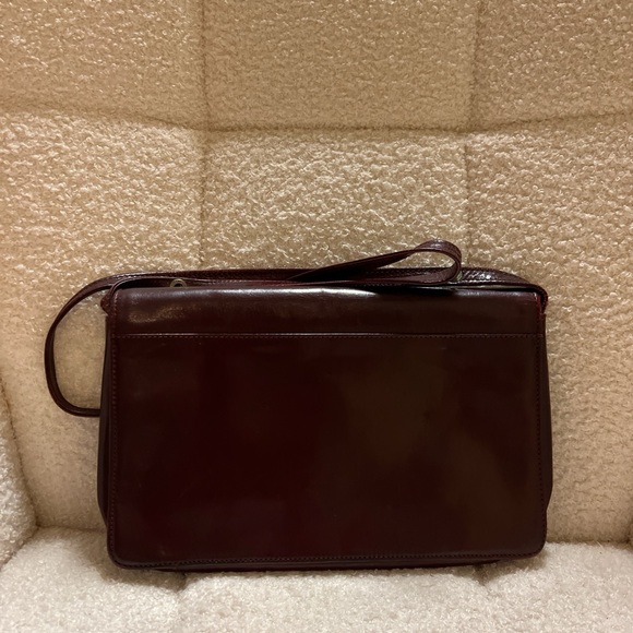 Vintage Elegant Dark RedWine/Burgandy Leather Handbag - Picture 4 of 12